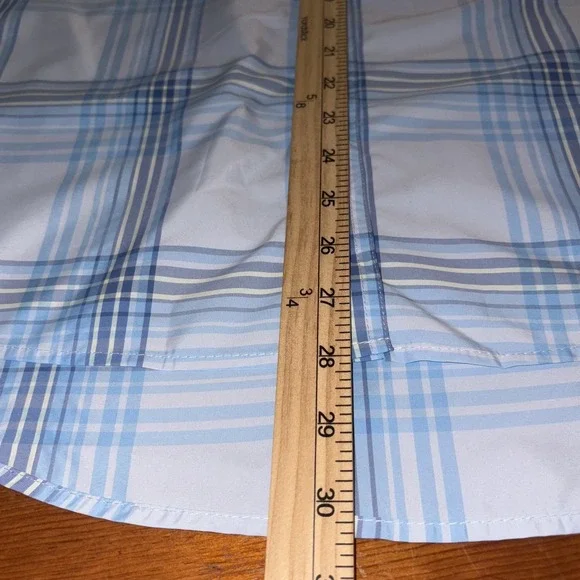 Eddie‎ Bauer Women's L  Blue Plaid  Button-Down Shirt Short Sleeve NWT - Picture 6 of 6